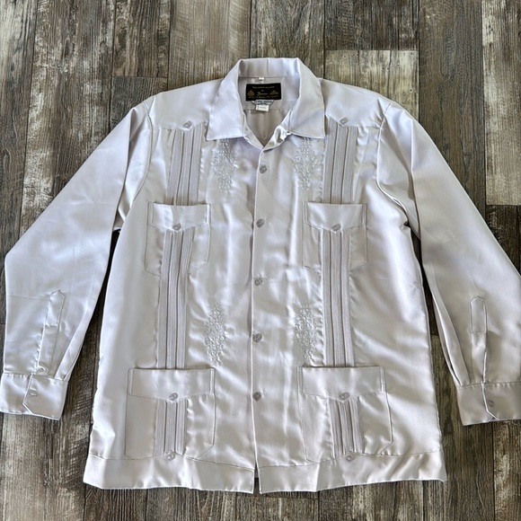 COPACABANA 🇲🇽 GUAYABERA PIRÁMIDE DE YUCATÁN, MADE IN MÉXICO, SIZE 44 - Picture 1 of 14